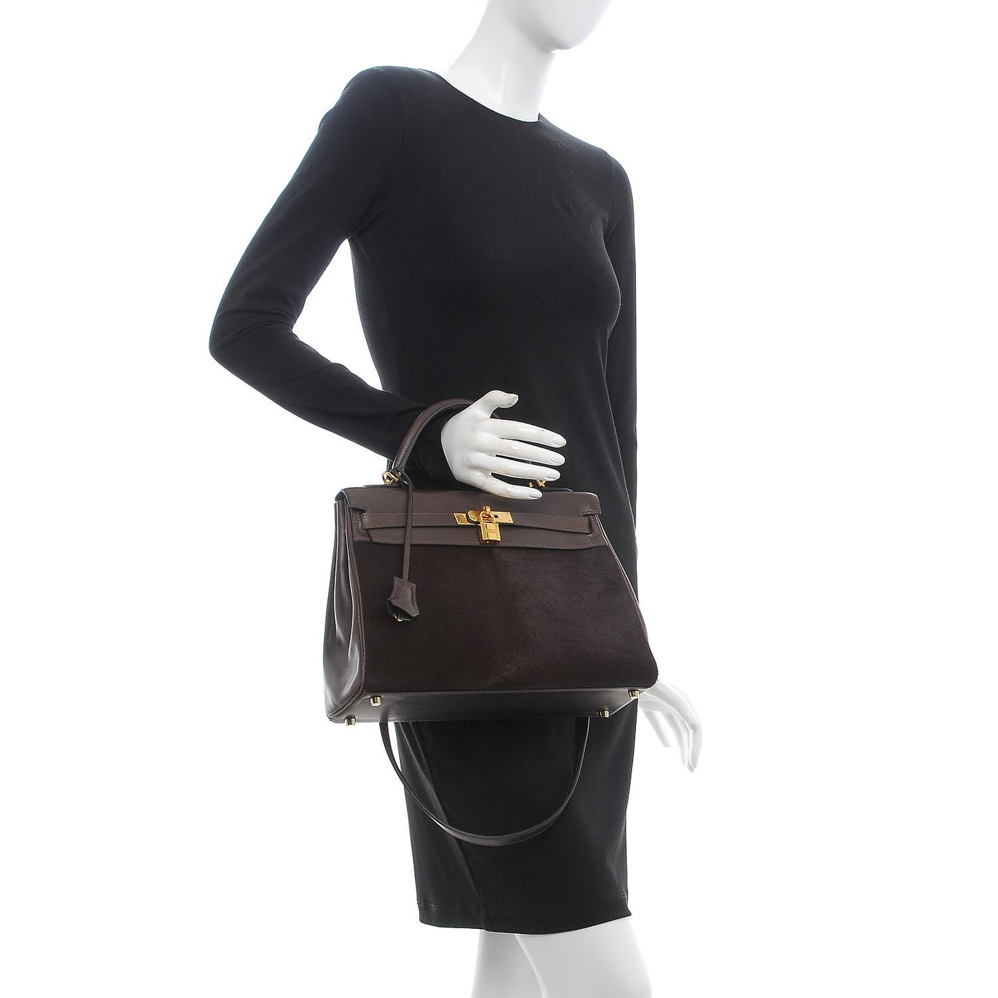 Pony Hair Swift Kelly Retourne 32 Chocolate