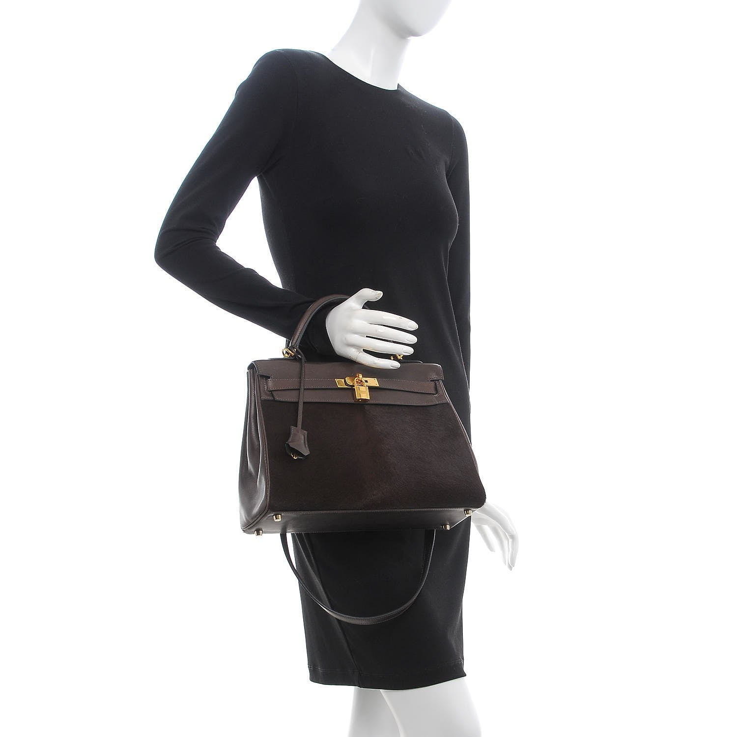 Hermes Pony Hair Swift Kelly Retourne 32 Chocolate 3 of 39