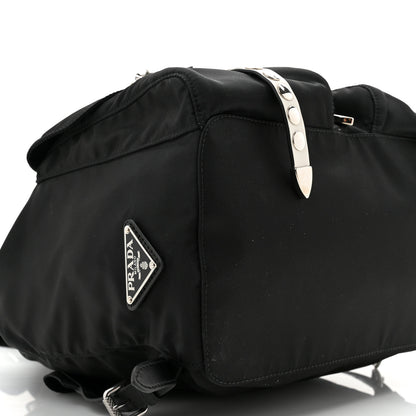 Prada Nylon New Vela Studded Backpack Black White 8 of 9
