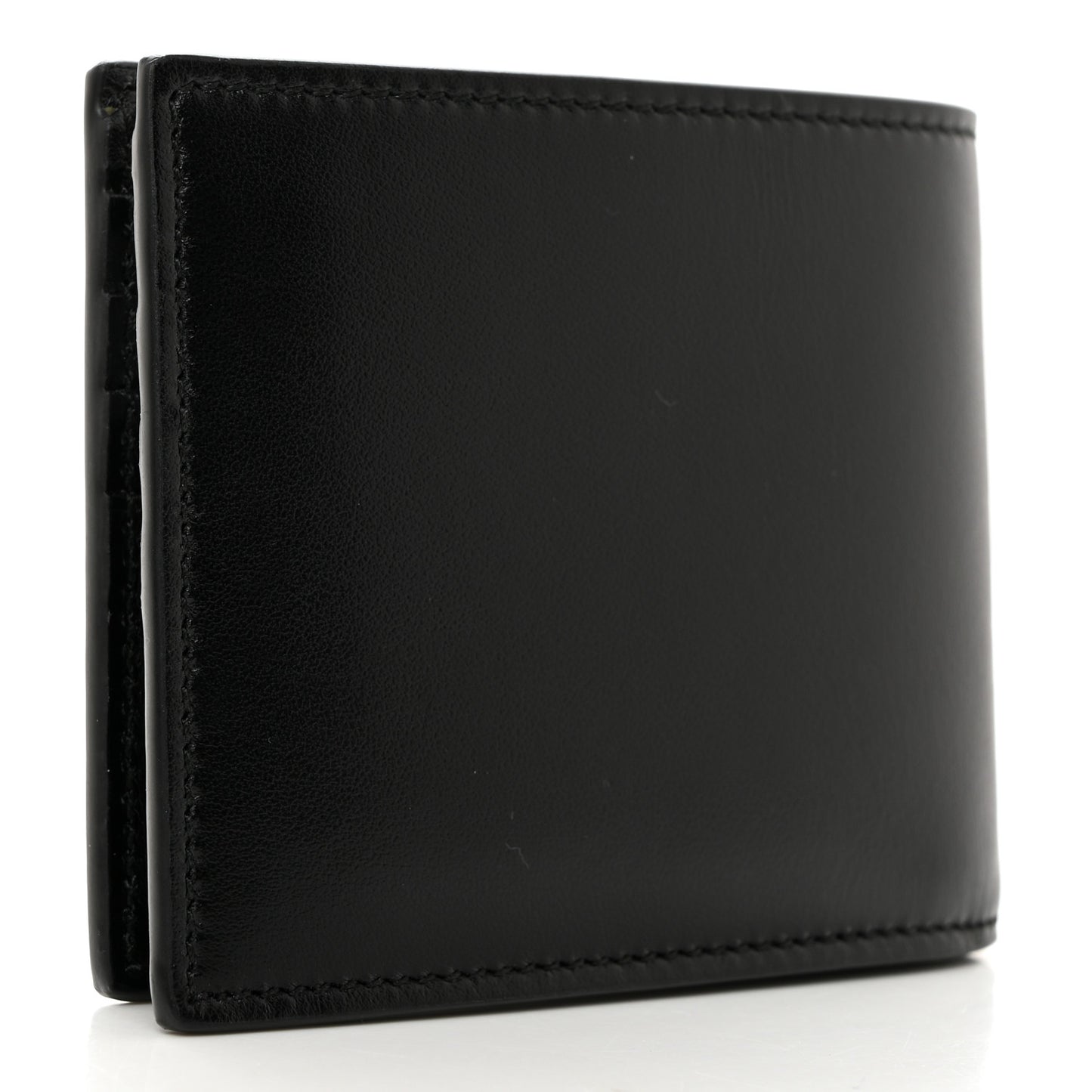 Plutone Calfskin Logo Bi-Fold Wallet Black