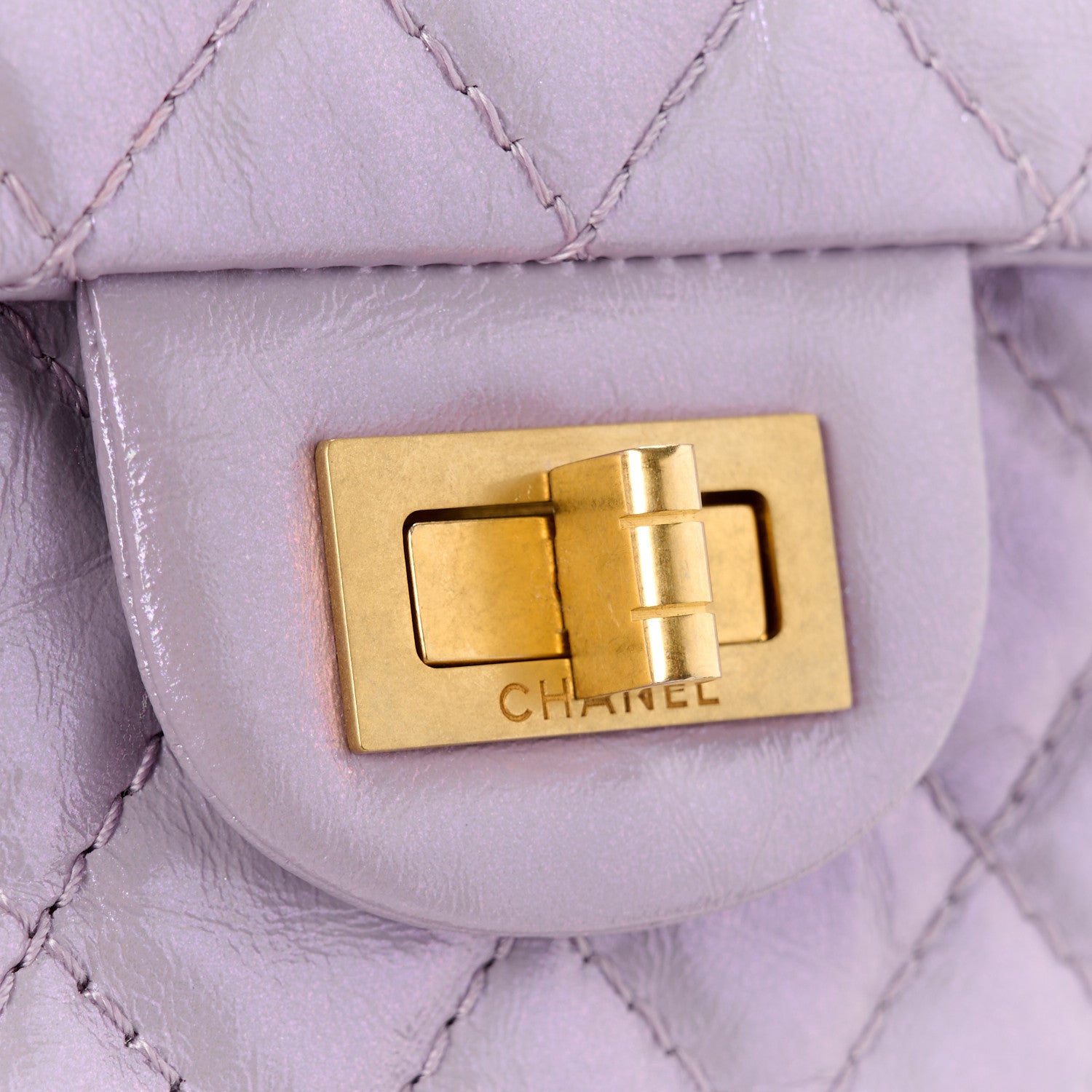 Chanel Glittered Aged Calfskin Quilted Mini 2.55 Reissue Flap Lilac 8 of 11