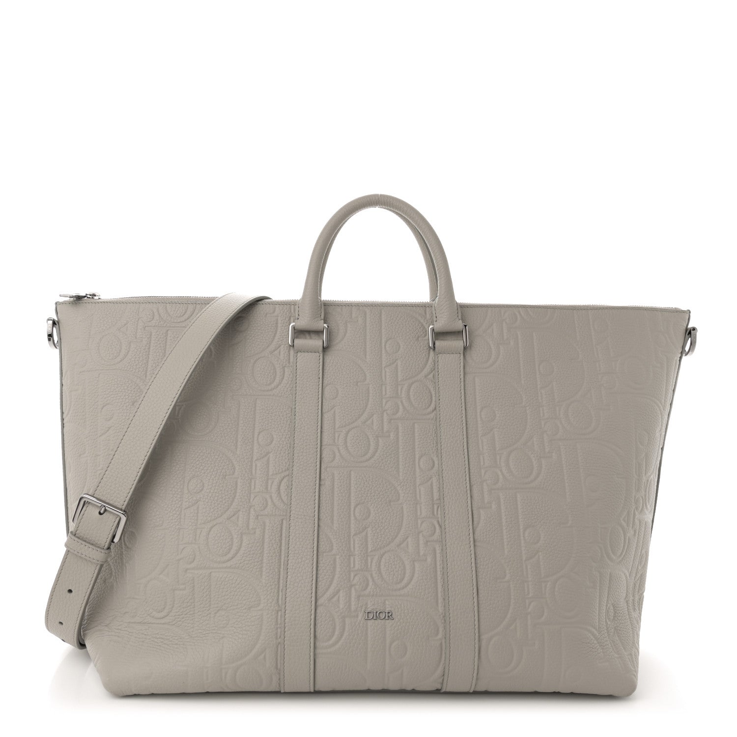 Christian Dior Grained Calfskin Embossed Dior Gravity Weekender 40 Beige 1 of 11