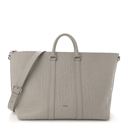 Christian Dior Grained Calfskin Embossed Dior Gravity Weekender 40 Beige 1 of 11