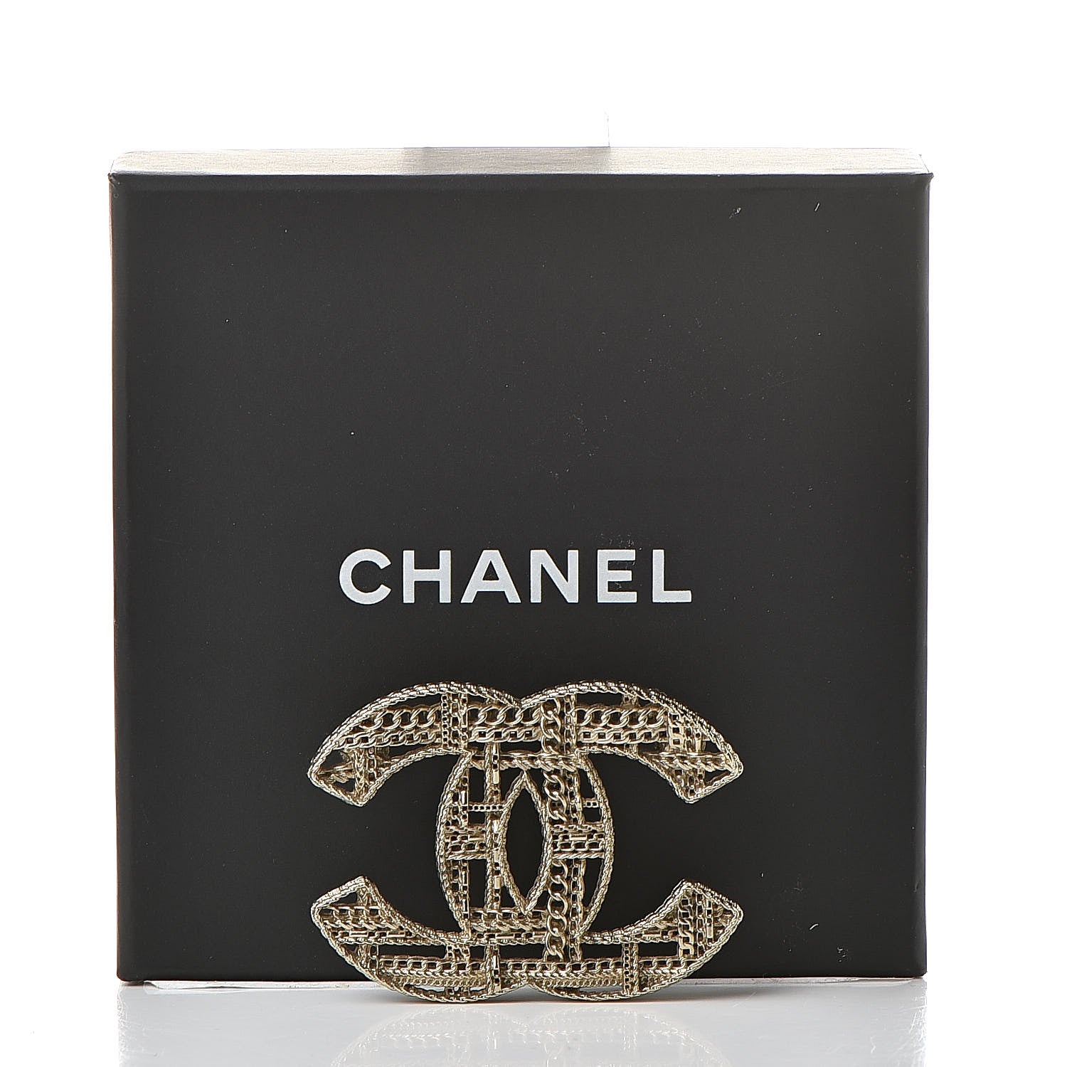 Chanel Chain CC Brooch Light Gold 5 of 5