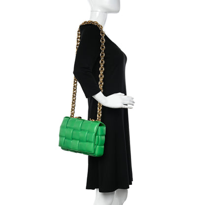 Bottega Veneta Lambskin Maxi Intreccio Padded Chain Cassette Crossbody Bag Grass 2 of 11