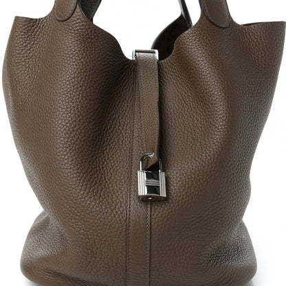 Hermes Taurillon Clemence Picotin Lock 26 GM Taupe 10 of 11
