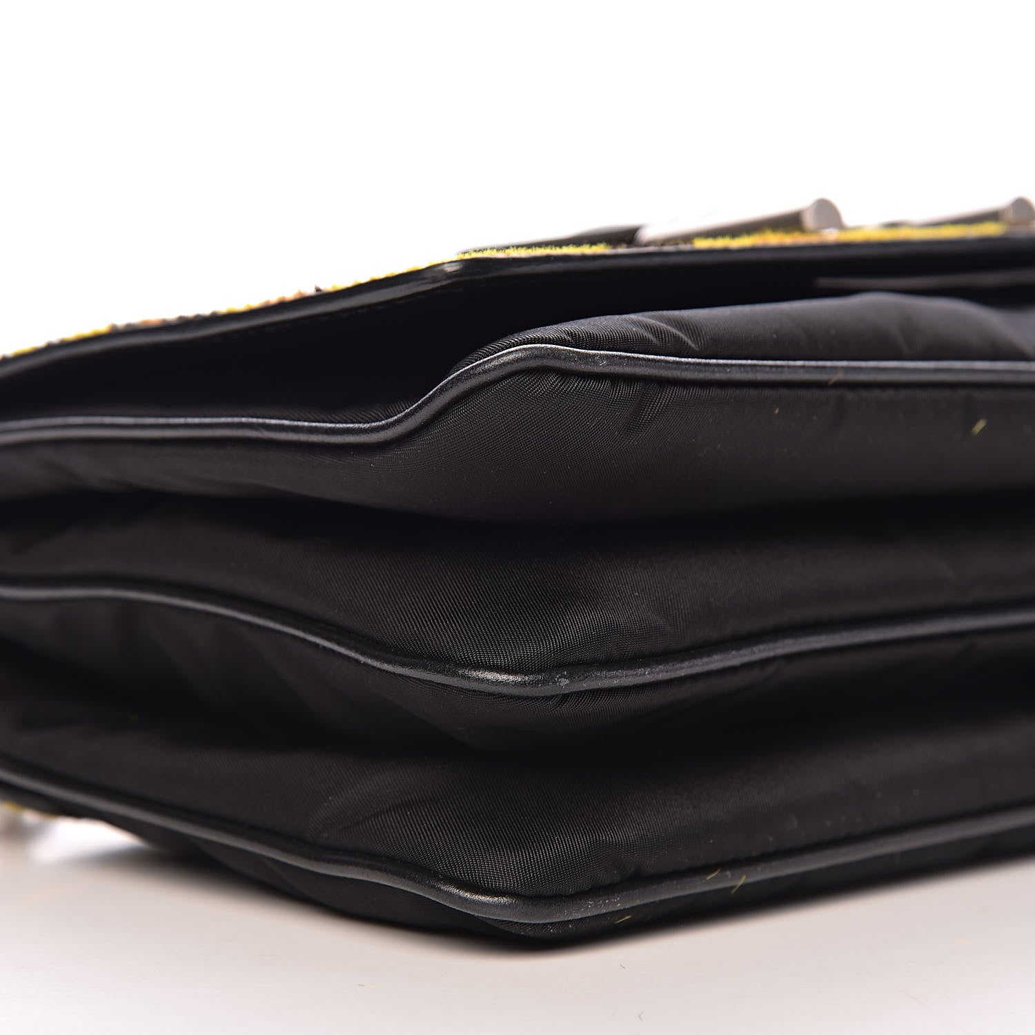 Prada Nylon Calf Hair Leopard Print Crossbody Bag Black Sole 14 of 17