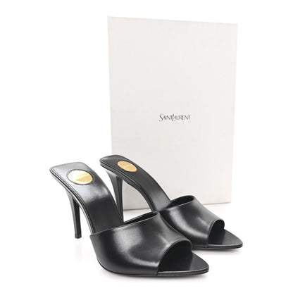 Saint Laurent Nappa Goldie Mule Sandal 37.5 Black 9 of 9