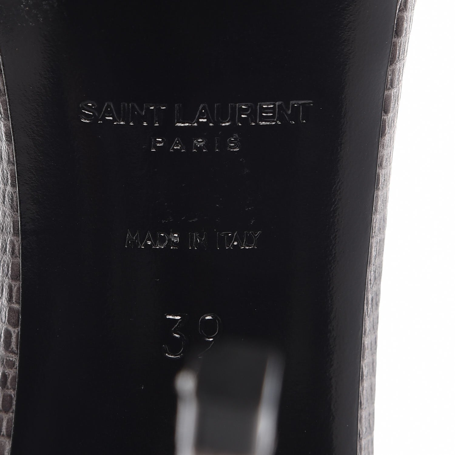 Saint Laurent Lizard Calfskin Embossed Jane 105 Ankle Strap Sandals 39 Earth 7 of 10