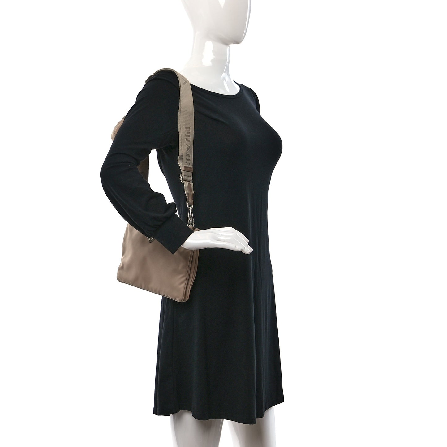 Re-Nylon Saffiano Re-Edition 2000 Double Zip Crossbody Bag Cammeo