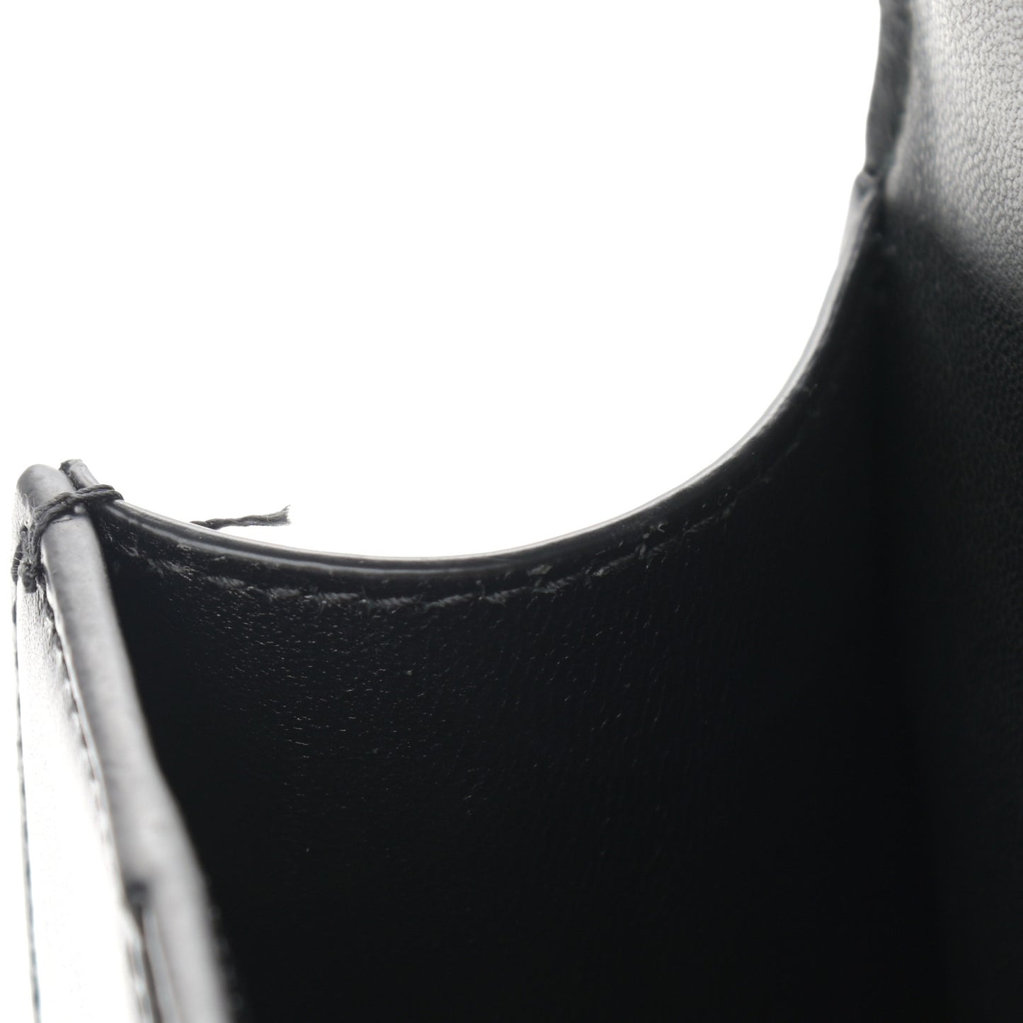 Shiny Box Calfskin Hourglass Top Handle Bag XS Black