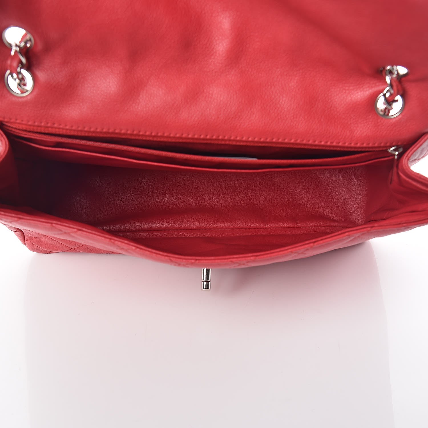 Chanel Washed Caviar Quilted Maxi Single Flap Fuchsia 7 of 9