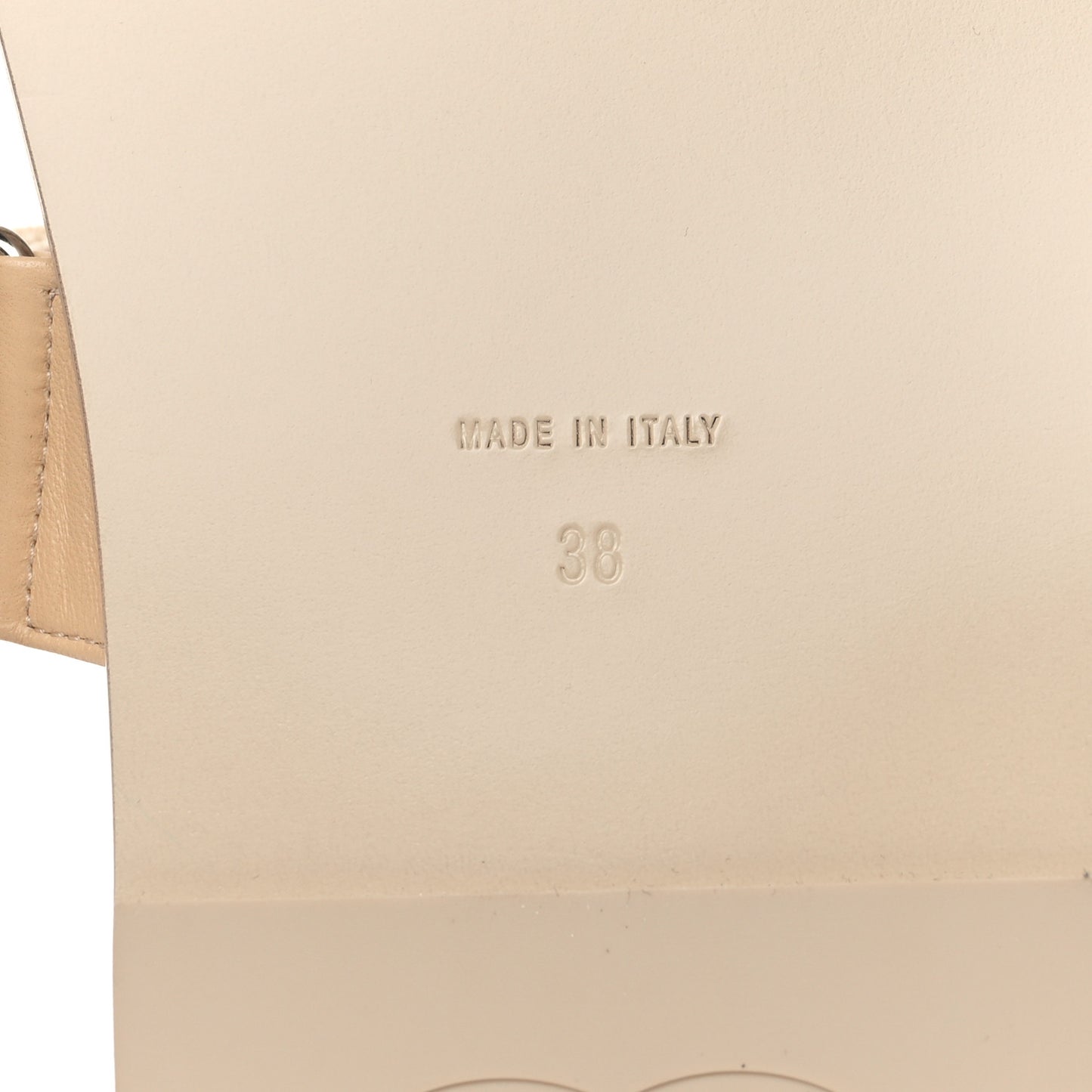 Grosgrain Lambskin Elastic Flat Mules 38 Beige