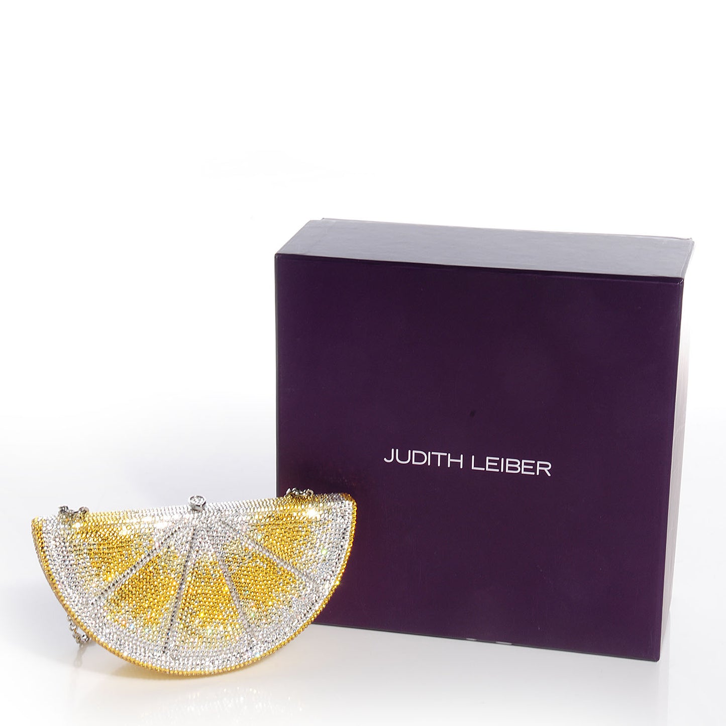 Crystal Lemon Wedge Minaudiere Clutch