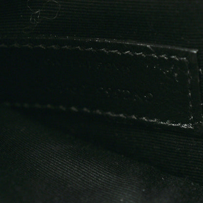 Saint Laurent Calfskin Crocodile Embossed Uptown Monogram Clutch Dark Green 7 of 10