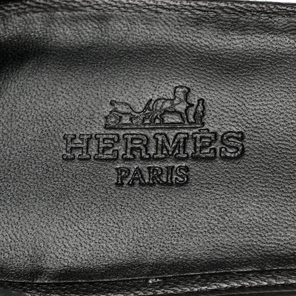 Hermes Goatskin Elda Espadrille Wedge Sandals 39 Black 8 of 17