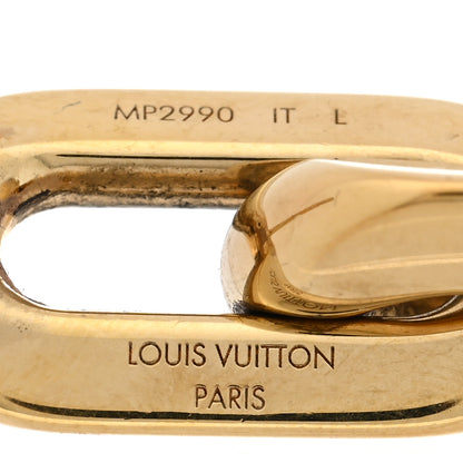 Louis Vuitton Metal LV Edge Double Hoop Earrings Gold 4 of 5