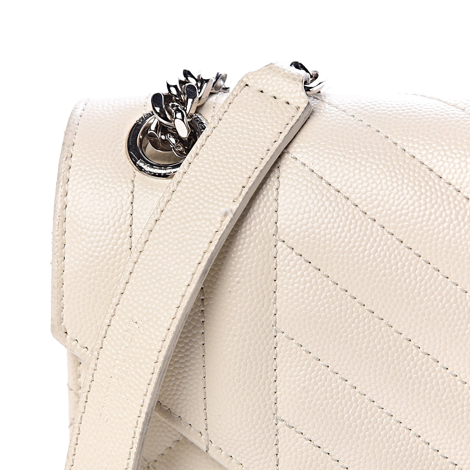 Saint Laurent Grain De Poudre Textured Mixed Matelasse Medium Triquilt Monogram Satchel Porcellana 12 of 18