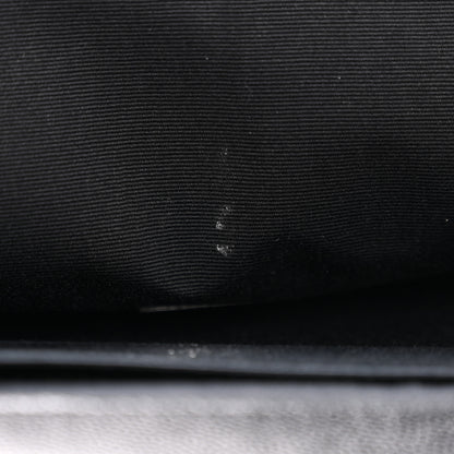 Saint Laurent Grain De Poudre Matelasse Chevron Monogram Envelope Clutch Black 9 of 12