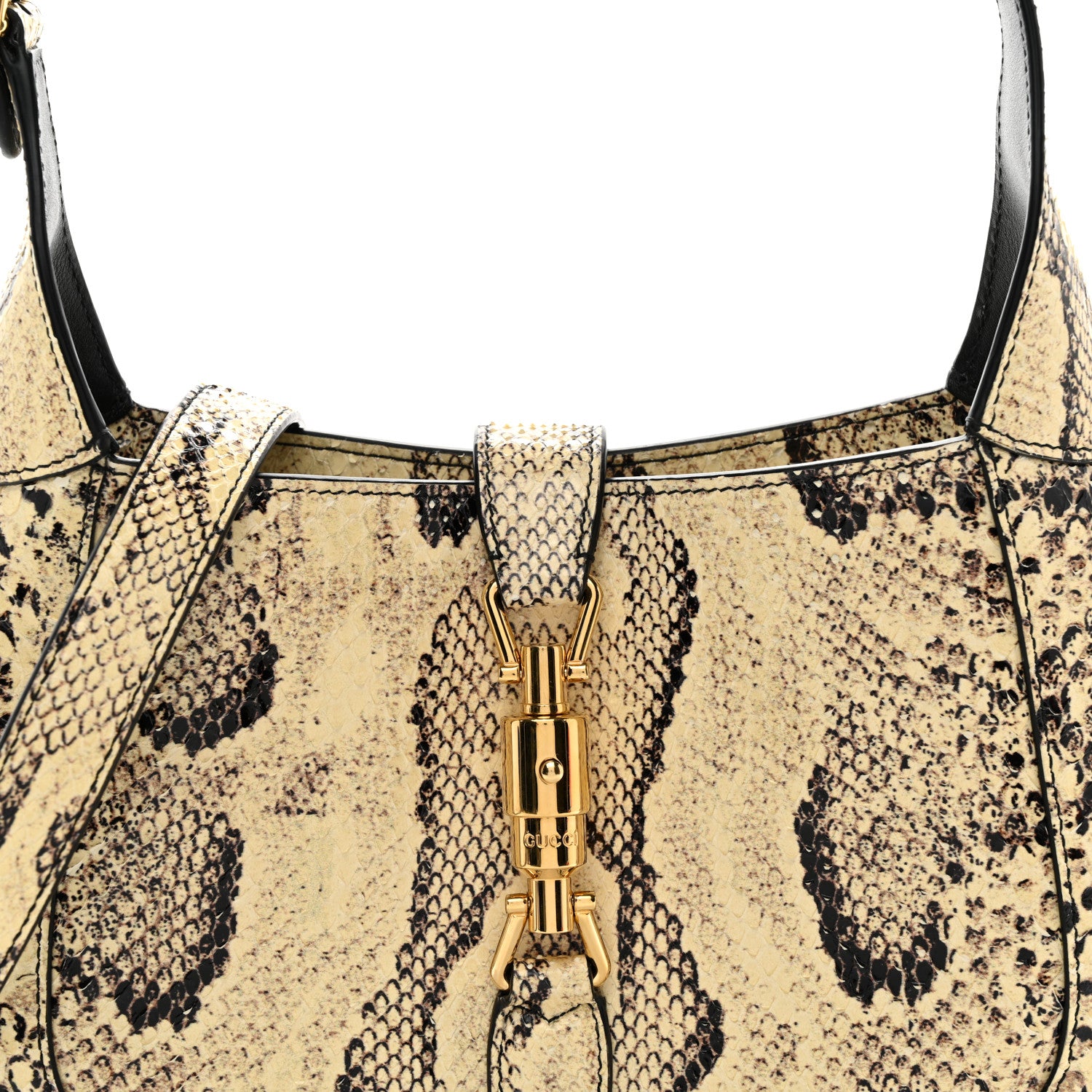 Gucci Snakeskin Calfskin Small Jackie 1961 Hobo Beige 8 of 10
