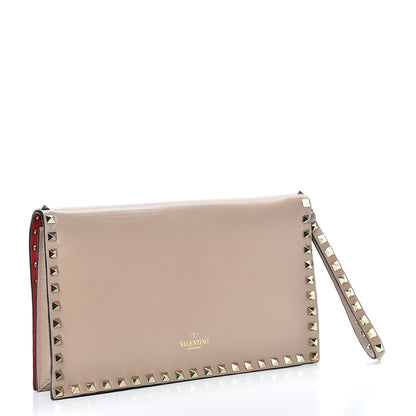 Valentino Garavani Nappa Rockstud Wristlet Clutch Poudre 2 of 7