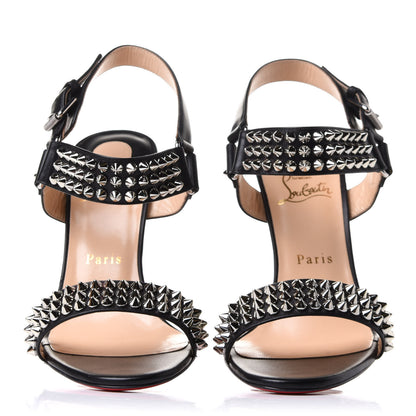 Christian Louboutin Calf Cuoio Bikee Bike 100 Sandals 39 Black Silver 5 of 9