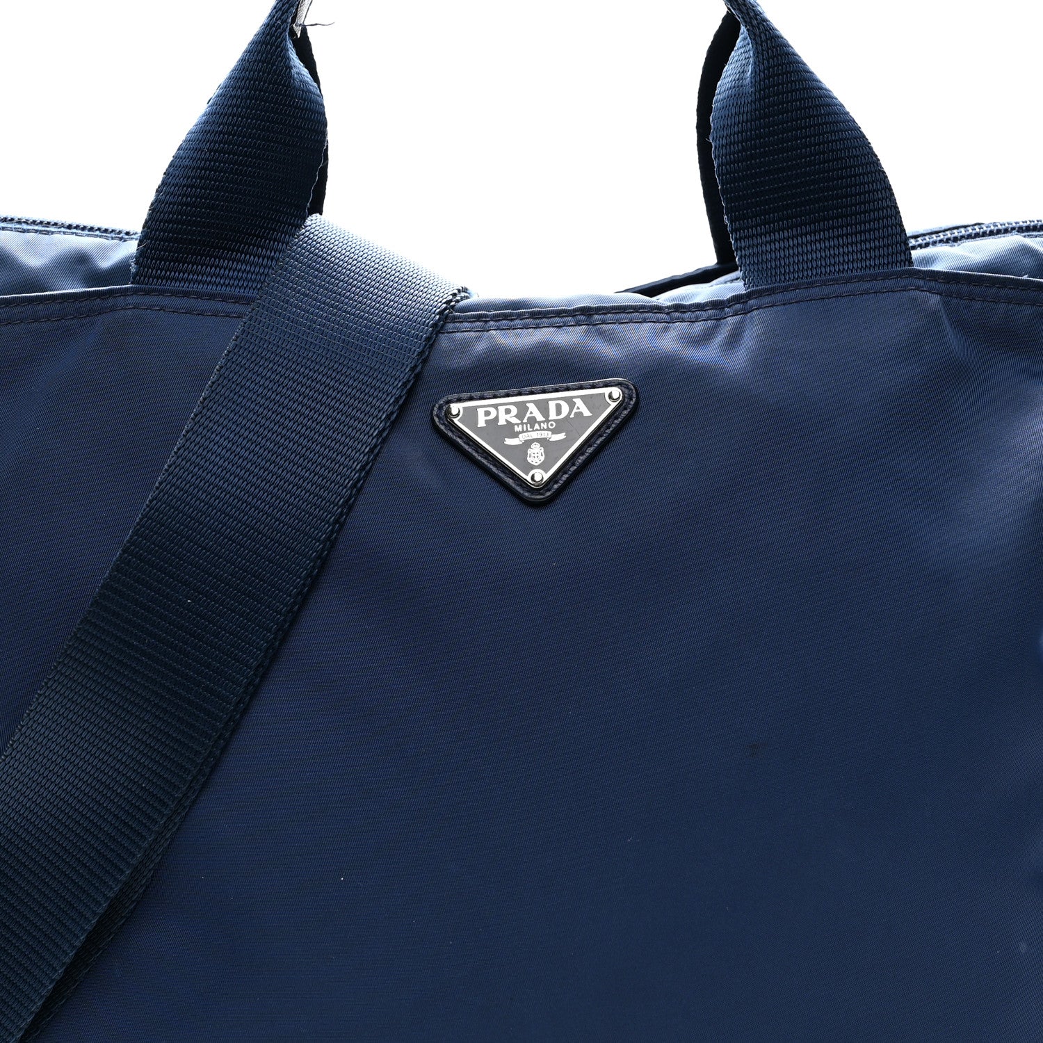 Prada Tessuto Nylon Saffiano Tote Cobalto 8 of 14