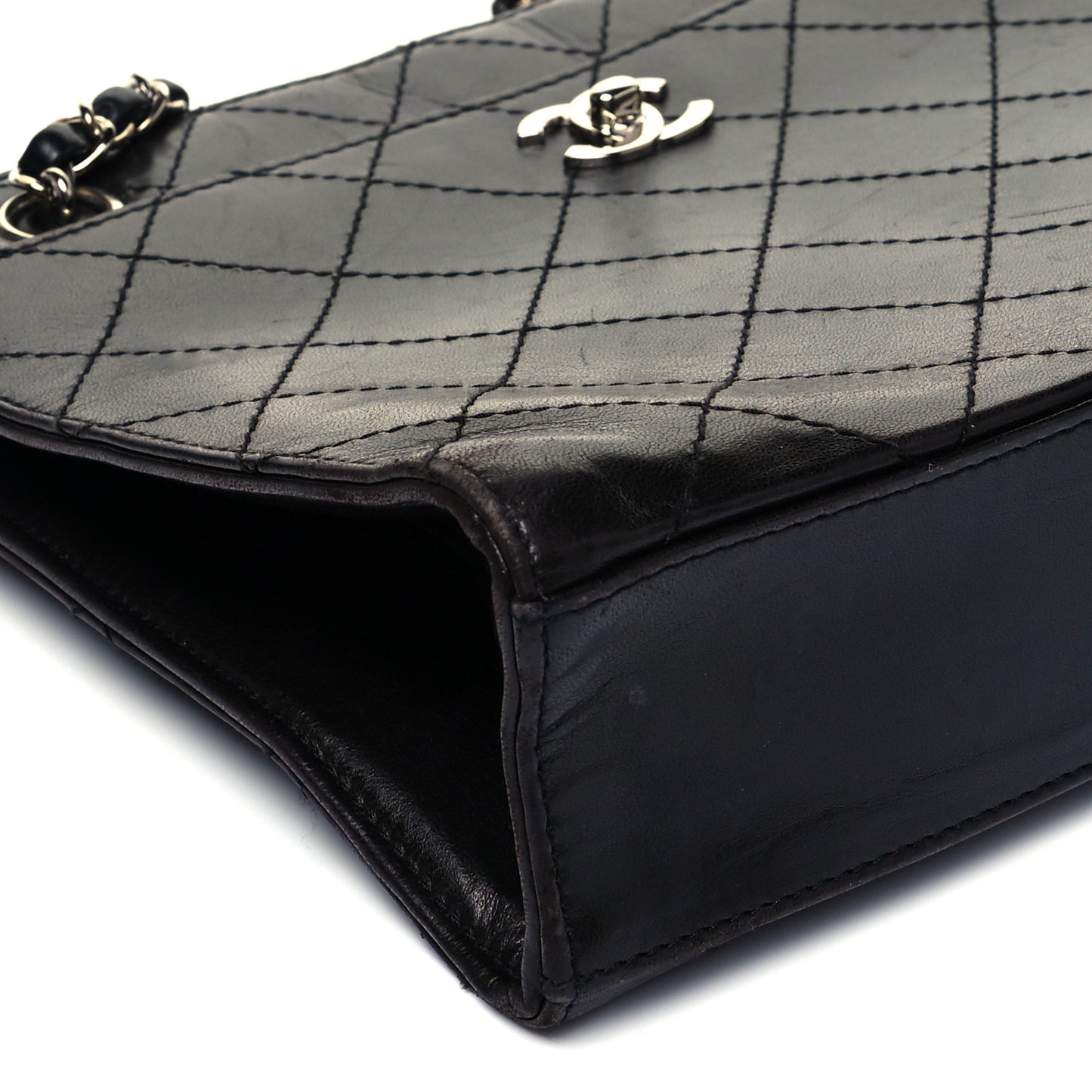Lambskin Quilted Shoulder Bag Black