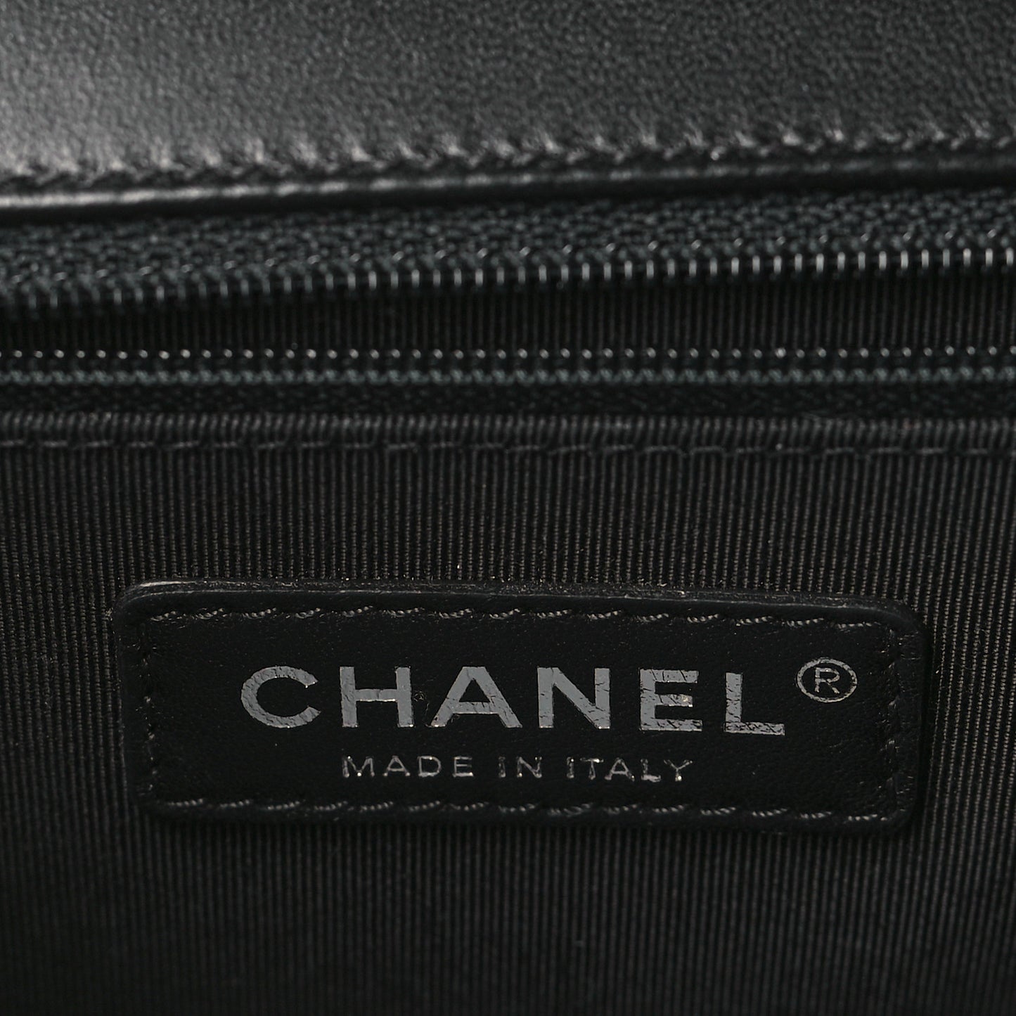 Lambskin Quilted Large Boy Flap Black
