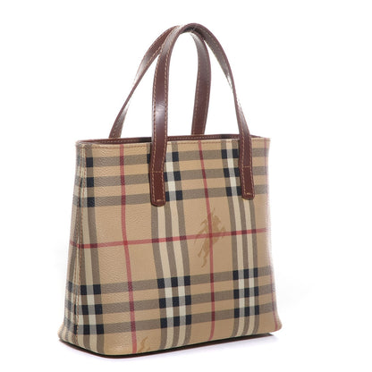Burberry Haymarket Check Small Tote Brown 3 of 7