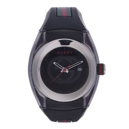 Gucci Stainless Steel Rubber 36mm Sync Web Quartz Watch Black 1 of 8