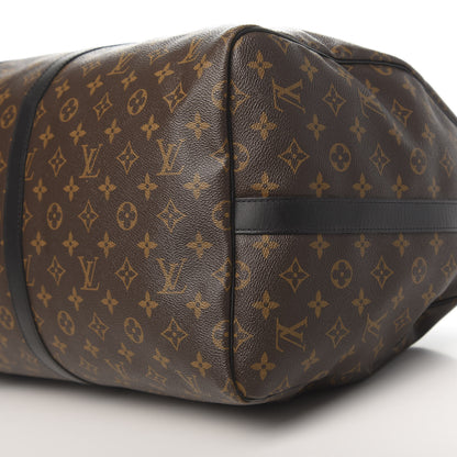 Louis Vuitton Monogram Macassar Keepall Bandouliere 55 9 of 10