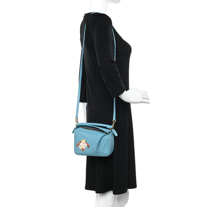 Loewe X HOWL'S MOVING CASTLE Satin Calfskin Heen Mini Puzzle Bag Light Blue 2 of 10