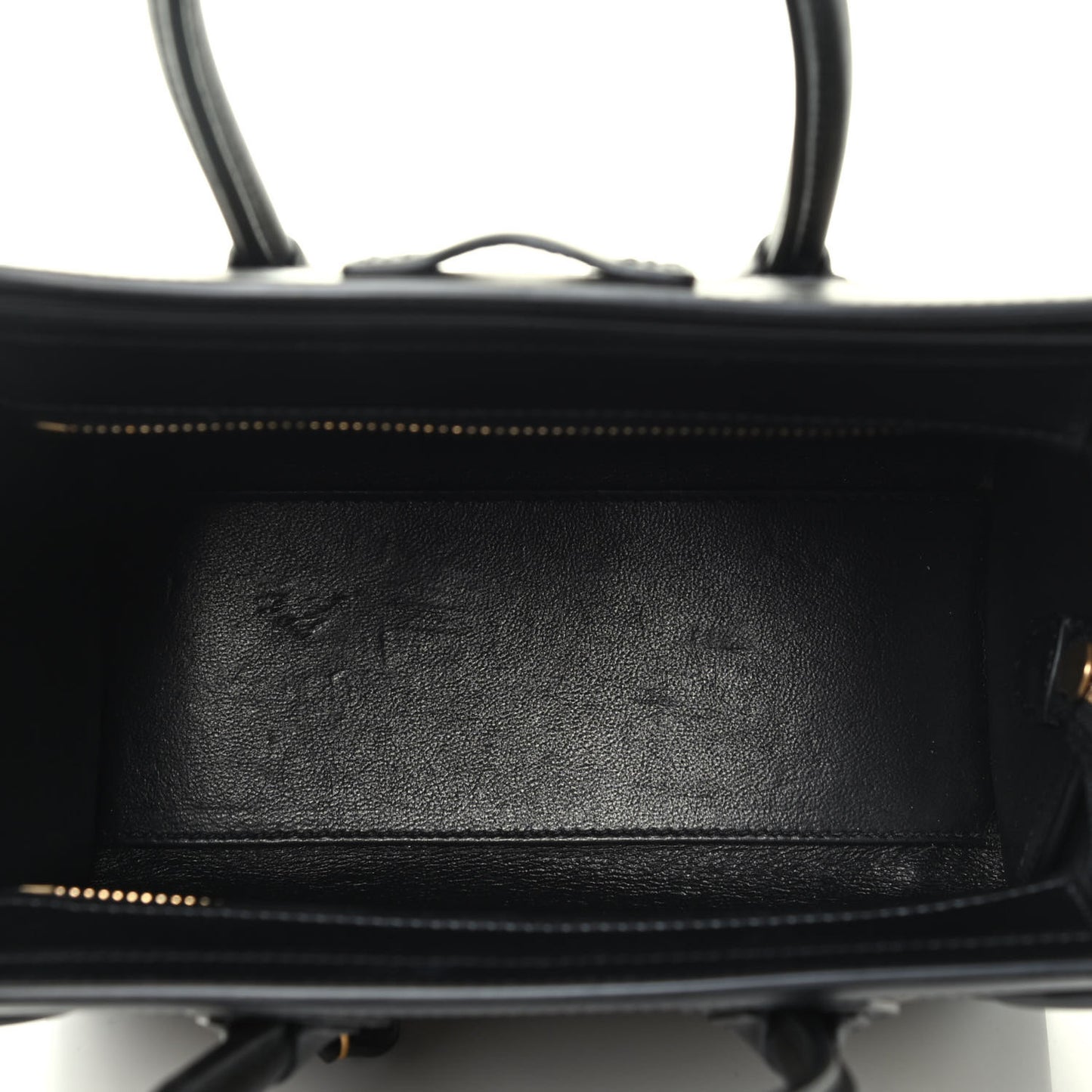 Drummed Calfskin Nubuck Nano Tri-Color Luggage Beige