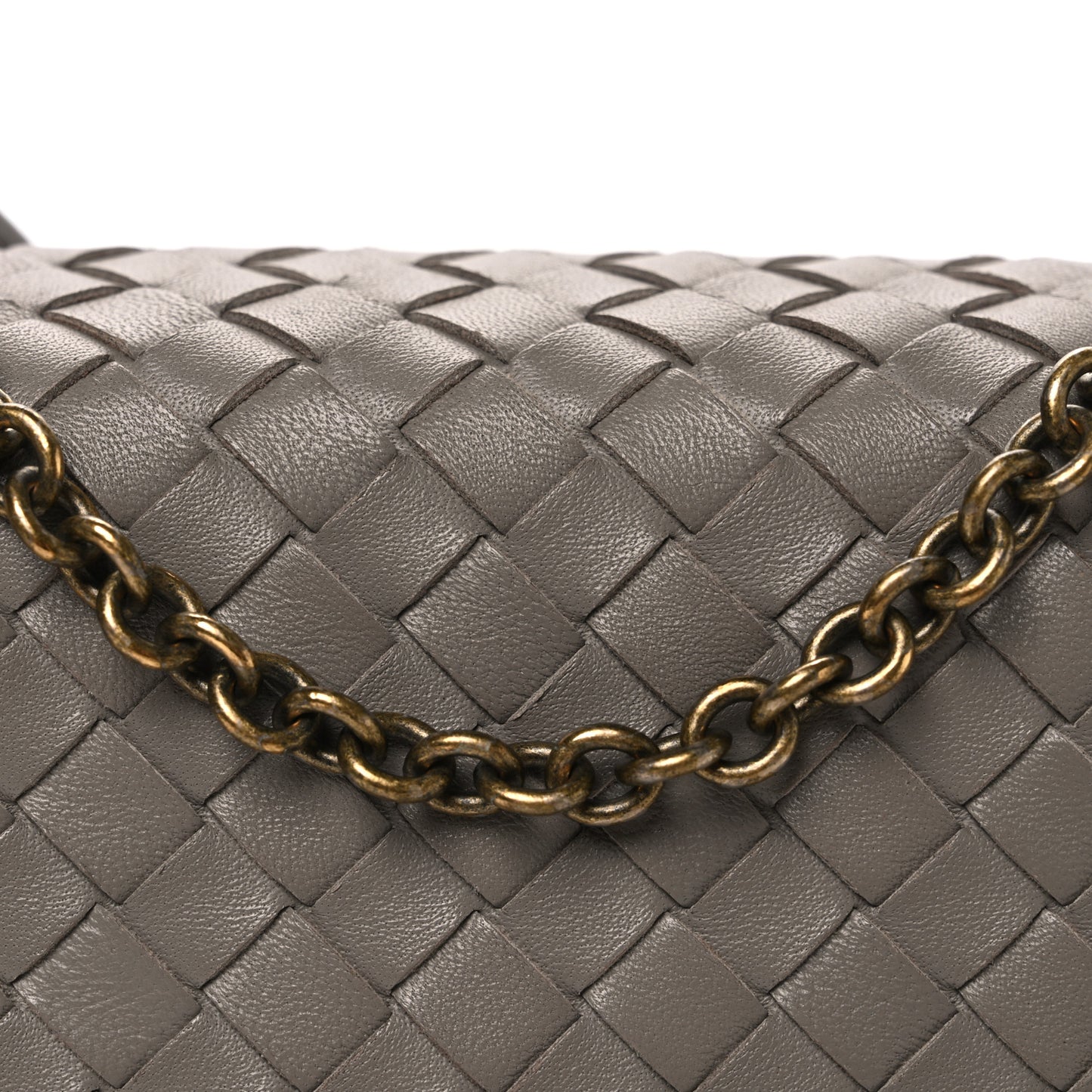 Nappa Intrecciato Baby Olimpia Shoulder Bag Limestone