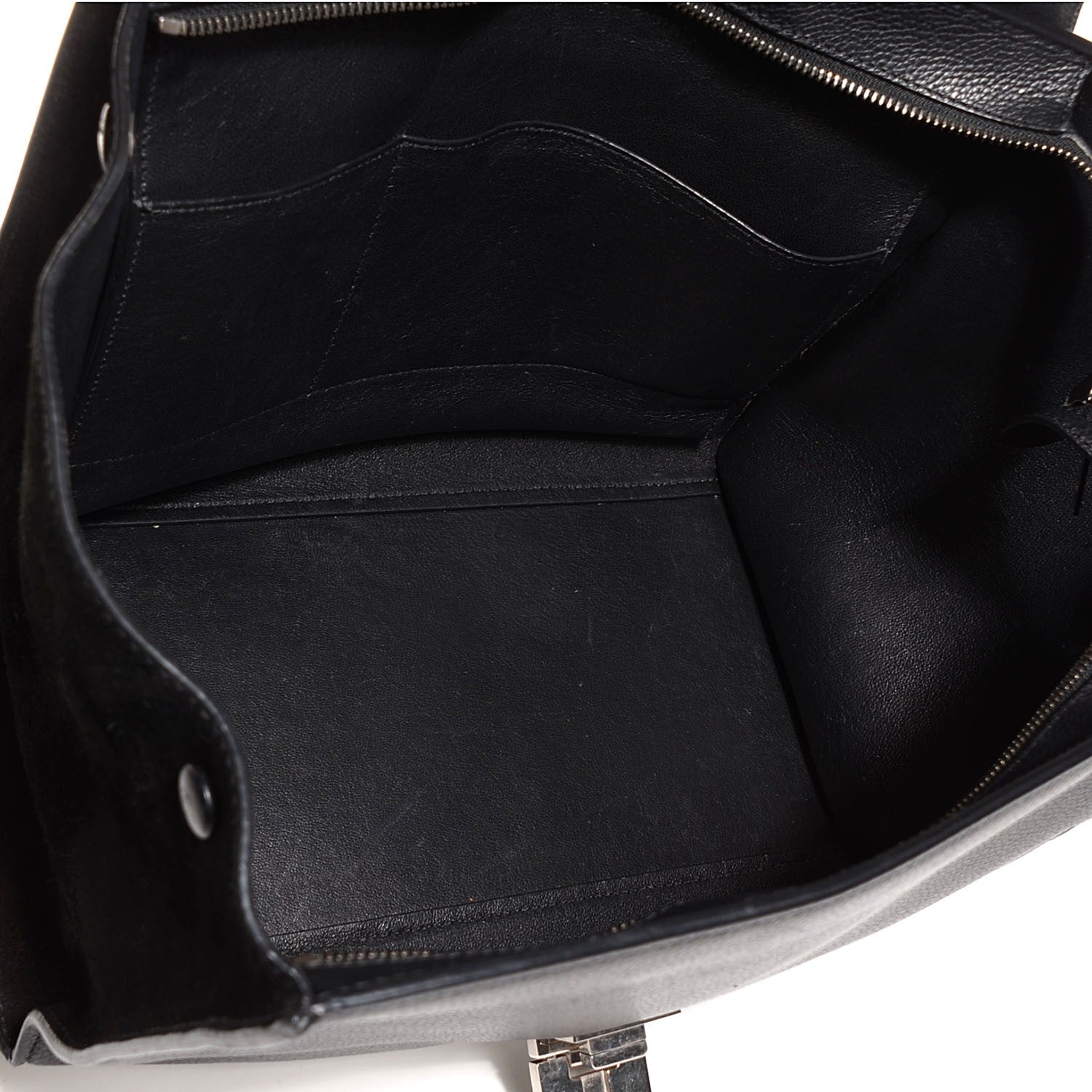 Celine Drummed Calfskin Suede Medium Trapeze Black 9 of 9