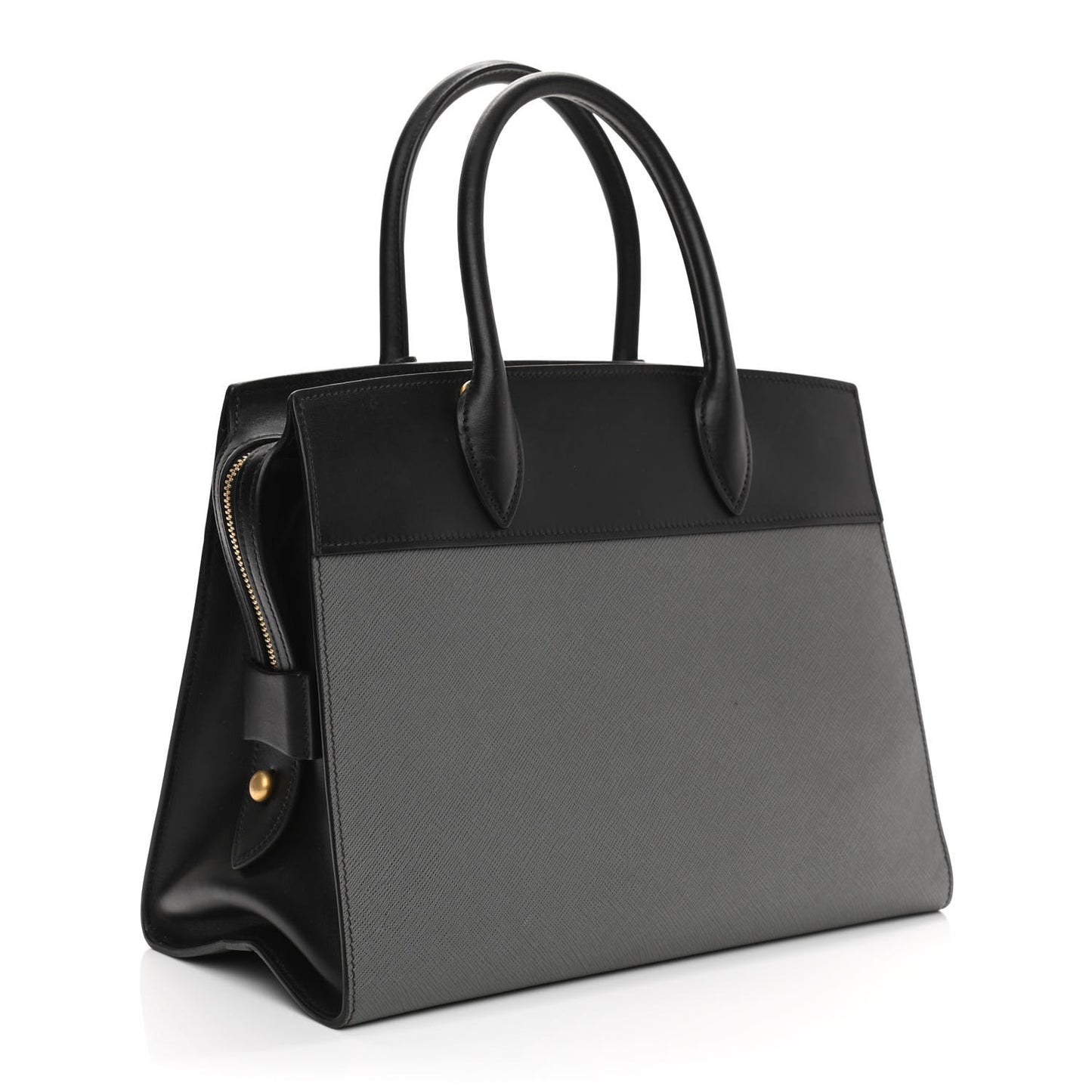 Saffiano City Calf Medium Esplanade Tote Mercurio Black
