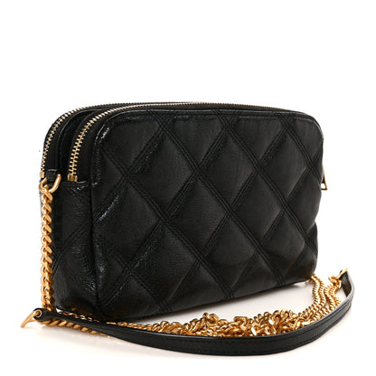 Saint Laurent Grained Lambskin Quilted Mini Becky Double Zip Bag Black 3 of 12