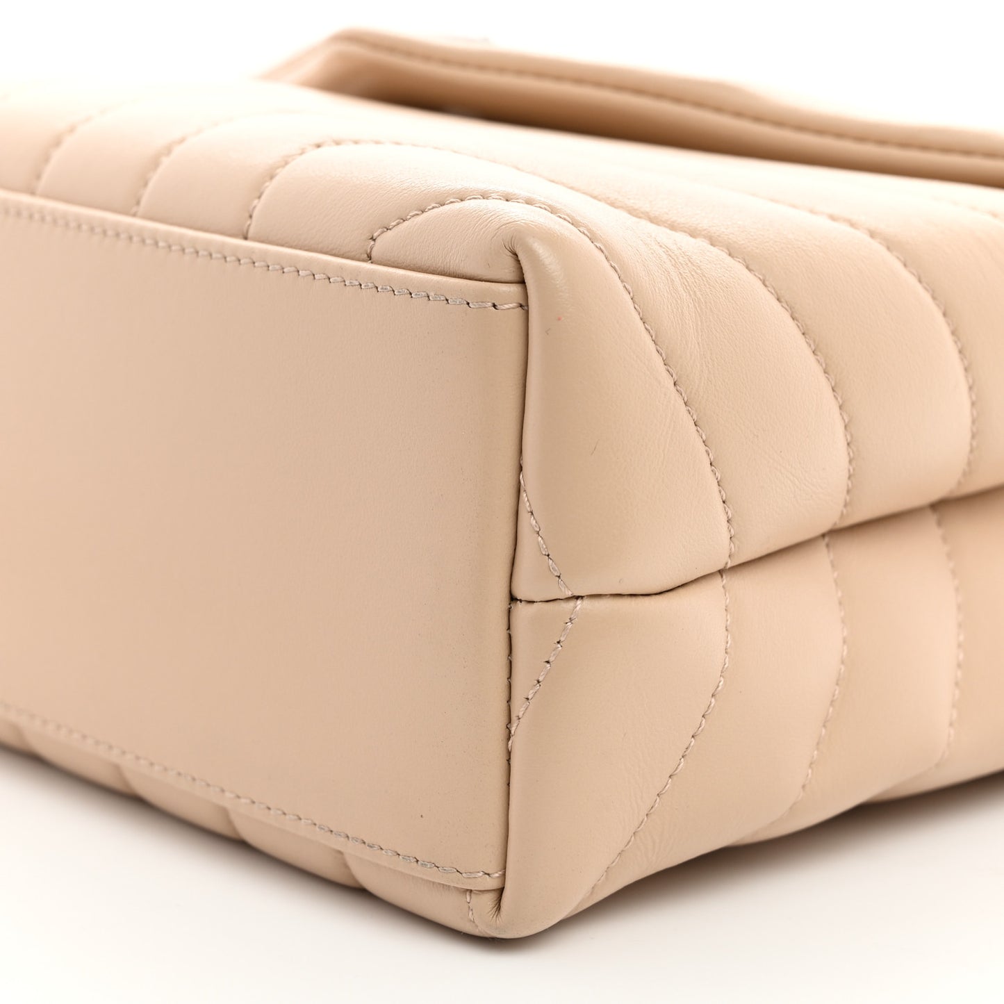 Calfskin Y Quilted Monogram Small Loulou Chain Satchel Nude Powder