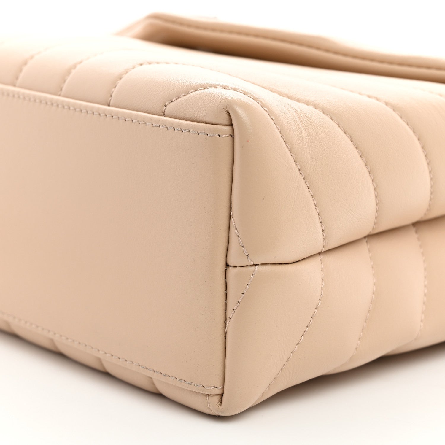 Saint Laurent Calfskin Y Quilted Monogram Small Loulou Chain Satchel Nude Powder 11 of 11