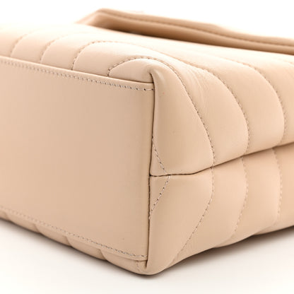 Saint Laurent Calfskin Y Quilted Monogram Small Loulou Chain Satchel Nude Powder 11 of 11
