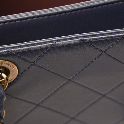 Chanel Calfskin Diamond Stitched Shoulder Bag Navy 13 of 14