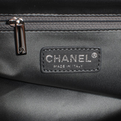 Chanel Leather Square Stitched Lax Shopping Tote Navy Blue 5 of 7