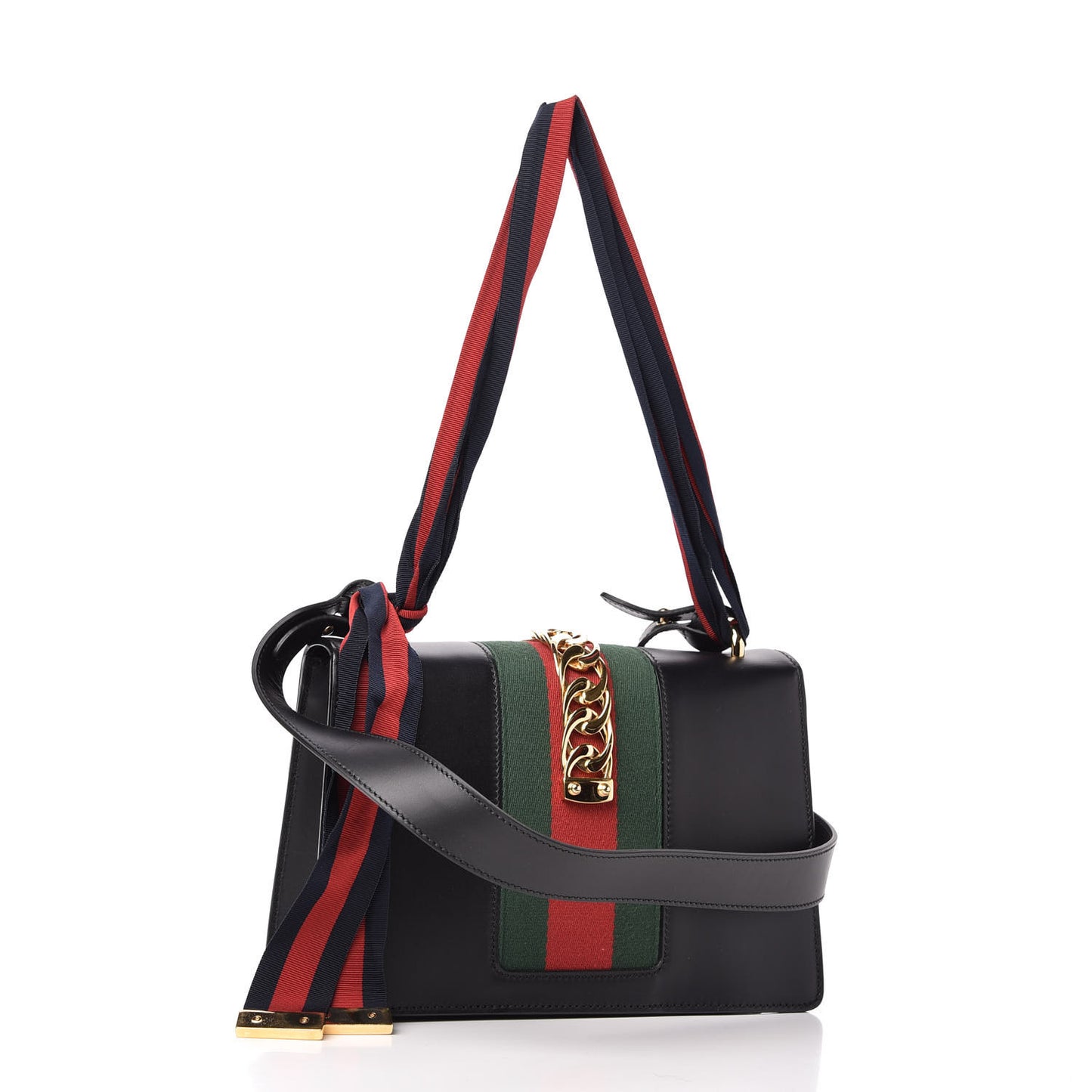 Calfskin Small Sylvie Shoulder Bag Black