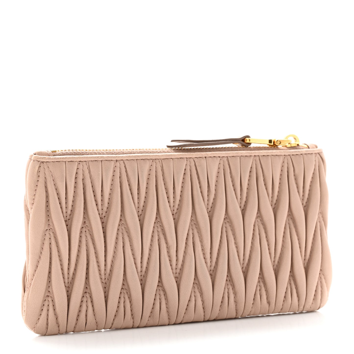 Nappa Matelasse Wristlet Cammeo