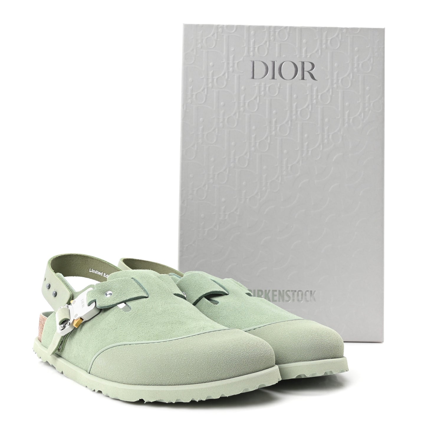 X BIRKENSTOCK Suede Calfskin Tokio Mule 41 Water Green