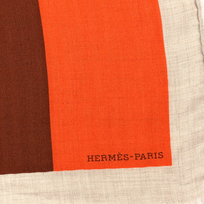 Hermes Cashmere Silk H Jumping Stole 140 Orange 3 of 4