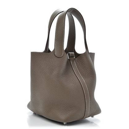 Hermes Taurillon Clemence Picotin Lock 18 PM Etoupe 3 of 11