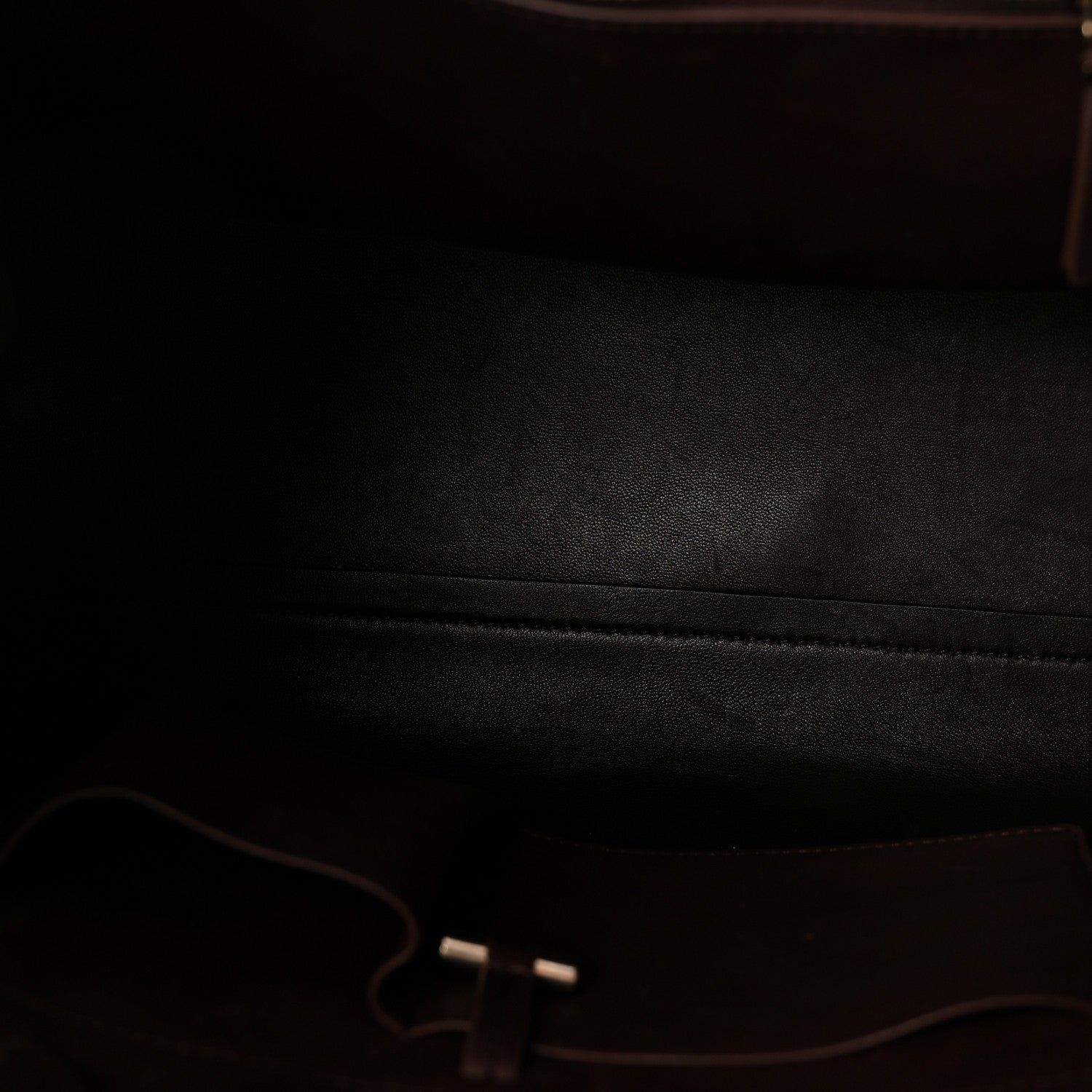 The Row Polished Saddle Calfskin Soft Margaux Belt 15 Burgundy 4 of 8