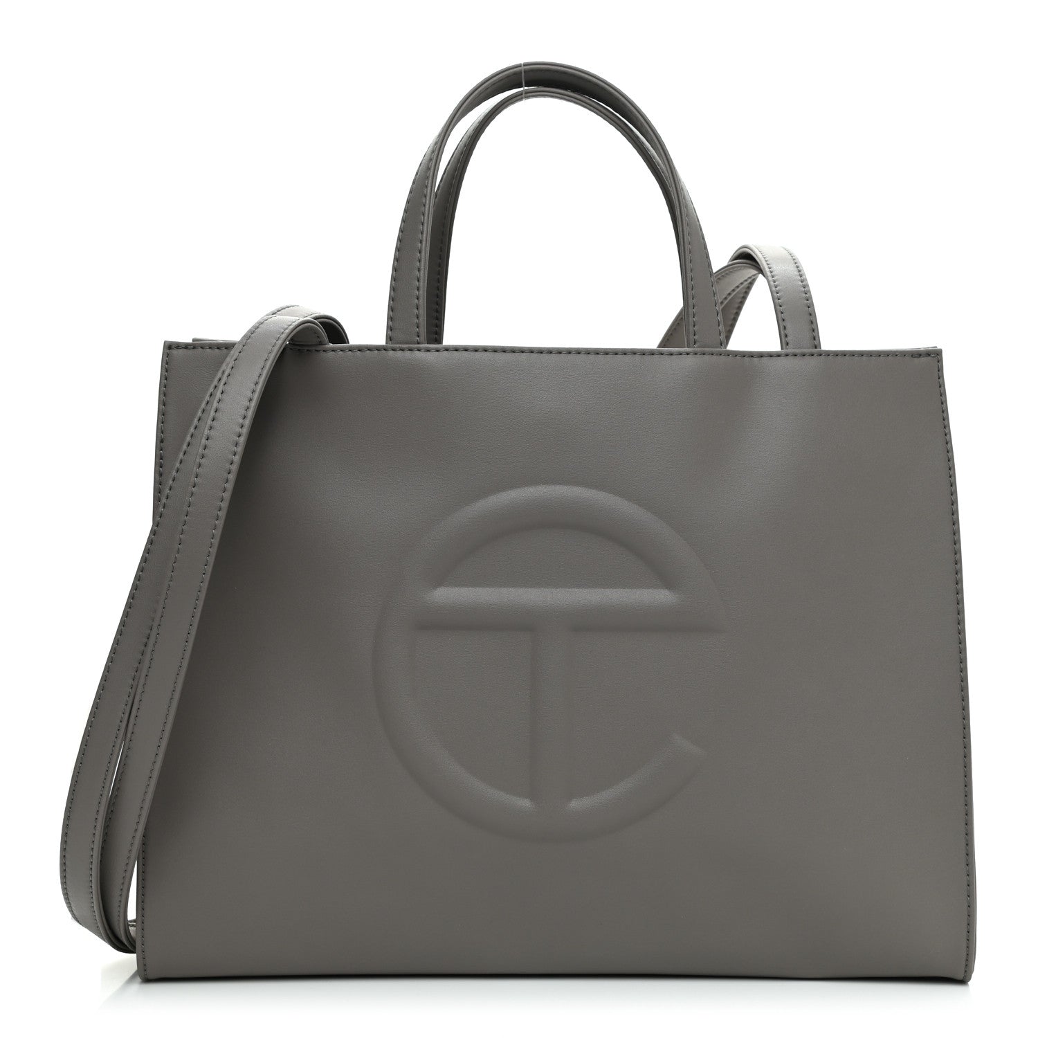 Telfar Vegan Leather Medium Shopping Bag Grey 1 of 9